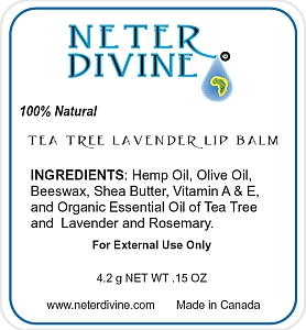 Tea Tree Lavender Lip Balm label